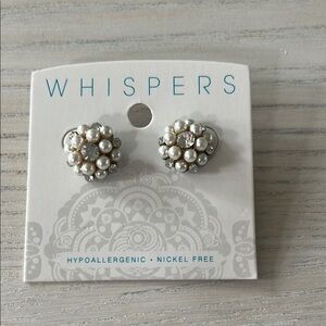 Pearl and Silver Stud Earrings